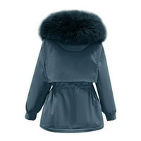 Miayilima плюс размер палта за жени жени плюс размер ежедневно зимно палто яка с ревери с дълъг ръкав яке винтидж сгъстяващо яке с палто топла качулка дебела подплатена