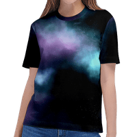 Модна женска тениска лятна тениска с къс ръкав 3D печат галактика о-тениска