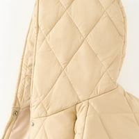 Женско палто дами зима средна дължина памучен плътно цвят качулка единична диамантена решетка памучно яке външни дрехи parkas палто