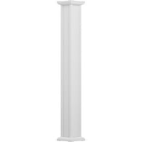8 9 ' Ендура - алуминиев Акадиански стил колона, квадратен вал, не-заострен, текстурирани бяло покритие с капитал и база