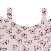 Сладък пеперуда Момичета студено рамо отгоре и увийте около Шорти, 2-парче комплект, размери 4-16
