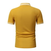 adviicd жълти голф ризи модни мъже с късо ръкав солидна поло риза тънък приспособяване на ежедневни основни основни