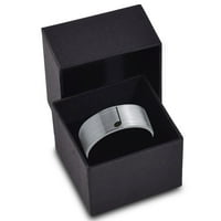 Tungsten Quarter Note Music Band Ring Men Women Comfort Fit Gray Flat Cut Freshed Polished