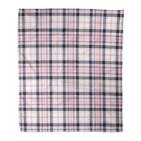 Фланелен хвърляне на одеяло сиво абстрактно розови тартанови модели Проверка кариран модел печат геометричен черен лек уютен плюшен пухкав топъл размит мек