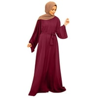 Цялостна рокля за жени congo рокля женска ежедневна рокля солидна рокля отблясъка абая елегантни рокли арабски кафтан дълъг ръкав