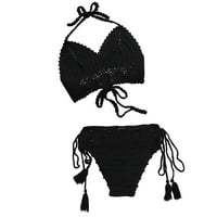 Caveitl дамски бикини, новата мода за разцепени бански костюми на жените секси ежедневни бикини бански костюм черно