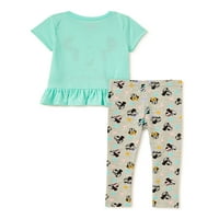 Мини Маус бебе момичета и малки момичета тениска и клин, 2-парче комплект, размери 12м-4Т