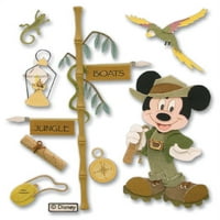 Disney Dimensional Stickers-Vacation Jungle Mickey, PK 3, Jolees