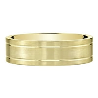 Мъжки Матиран сватбен пръстен в 14к жълто злато