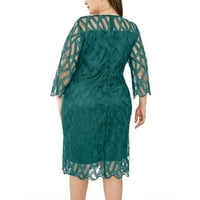 Absuyy дамска рокля с ръкави- мода секси плюс размер дълъг ръкав солидна сплайсинг перспектива пайева ваканция жени maxi зелен