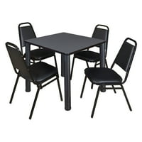 REGENCY KEE Square Breakroom Table с столове за ресторант, подреждащ се