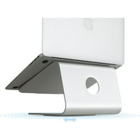 Дизайн на дъжд M-стойка за лаптоп, въртяща се база, сребро
