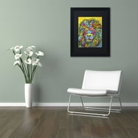 Търговска марка изобразително изкуство Лъв добър платно изкуство от Дийн Русо, Черен мат, черна рамка
