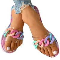 Babysbule дамски клирънс сандали, сандали жени плоски чехли прозрачни удобни плажни римски обувки джапанки флоп