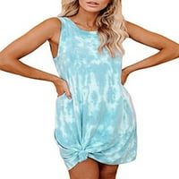 Niuer жени летен градиент ежедневни тениски рокли плаж без ръкави за без ръкави, празнични суровини за суровичка бохо покрива