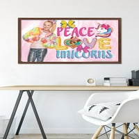 Jojo Siwa - Peace Love Unicorns Wall Poster, 22.375 34 рамки