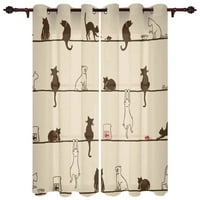 Котка със очила завеси за хола кухня спалня баня прозорци лечение декорация лукруа завеса за прозорец