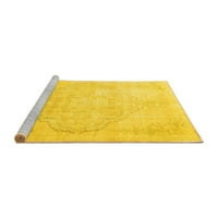 Ahgly Company Machine Wareable Indoor Square Persian Yellow Traditional Area Cugs, 3 'квадрат
