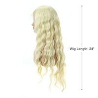 Уникални изгодна дантела перуки отпред дълго тяло вълна за момиче блондинка 24 с перука капачка