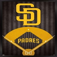Сан Диего Падрес-Плакат За Стена С Лого, 14.725 22.375