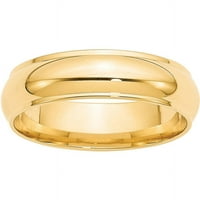 Първичен Златен карат жълто злато половин кръг с ръб Размер на лентата 5.5