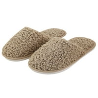 Unisex-child ежедневни топли обувки леки затворени пръсти размити чехли къща анти-плъзгане руно пухка