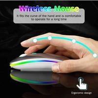 2.4Ghz & Bluetooth Mouse, акумулаторна безжична светодиодна мишка за Motorola Moto Razr, съвместима и с телевизионния лаптоп Mac