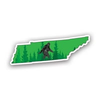 Тенеси във формата на щат Bigfoot Sasquatch Sticker Decal - самозалепващ винил - устойчив на атмосферни влияния - направен в САЩ