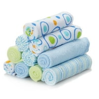 Спасилк бебешки кърпички за кърпички за новородени момчета и момичета, от 10, сини кръгове