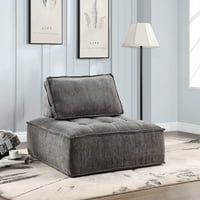 Агнешки колан шерпа голям шезлонг стол, 41.3 W мързелив диван стол за барел за хол ъглов офис за спалня, черно