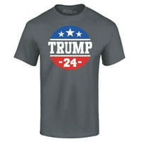 SHOP4ever Мъжки президентска кампания „Доналд Тръмп Кампания“ звезда графична тениска голям въглен