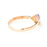 Galaxy Gold 14K Златен пръстен с твърд розов злато с диаманти и танзанит - размер 7.5
