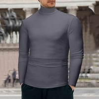 Тениска от мъжете от Leey-World Male Male Winter Warm High Collar Fashion Thermal Busily Men Basic Plain Thrish Blouse Pullover