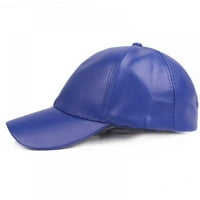 Кожена бейзболна капачка твърд цвят регулируем на открито бейзболна шапка мъже жени ежедневни кожени шапки
