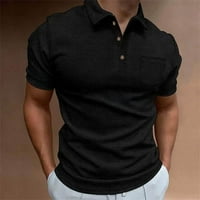 Мъжки летни поло ризи леки бързи сухи копчета Атлетични блузи върхове ежедневно памучно бельо голф къс ръкав с джоб