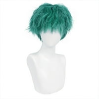 Уникални изгодни човешки перуки за жени къдрава перука с перука шапка 12 зелен
