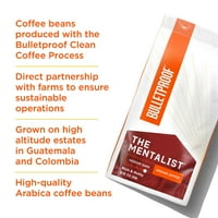 Mentalist Ground Coffee, средно тъмно печено, Oz, Bulletproof Keto Friendly Coffee Arabica, сертифицирано чисто кафе, алианс