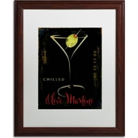 Търговска марка изобразително изкуство маслиново Мартини платно изкуство по цвят Пекарна, бял мат, дърво рамка