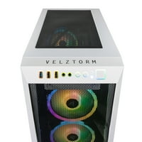 Velztorm White Pilum Gaming Desktop течно охлаждане, RGB фенове, 750W PSU, AC WiFi, BT 5.0, Win10Pro)