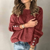 Fvwitlyh облечени пуловери за дамски плетени дълбоки V-образни деколтени опаковки отпред преден пуловер пуловер джъмперни върхове