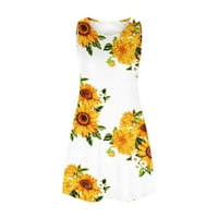 Рокли Giligiliso Cami за жени Просвета летни рокли за жени плаж флорален тениска Sundress Casual Pockets Boho Танк рокля
