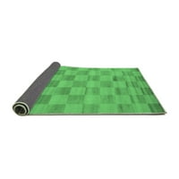 Ahgly Company Indoor Rectangle Checkered Emerald Green Modern Area Rugs, 8 '10'