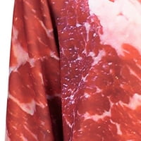 HXROOLRP качулки за жени унизинг 3D отпечатано месо пуловер с дълъг ръкав с качулка върхове на суичър с блуза блуза блуза