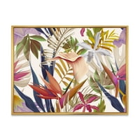 Реколта тропически цветя осми рамкирани живопис платно изкуство печат