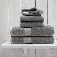 Хотелски стил луксозен антимикробен комплект памучна кърпа Пима, въглен сив
