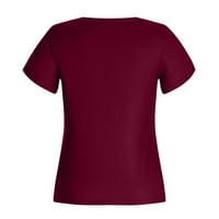 Jsaierl женски венчелистчета с къс ръкав удобни ризи топ летен солиден цвят v шия блуза плюс размер свободни ежедневни тениски