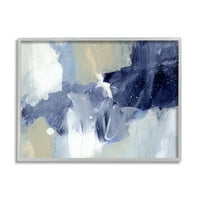 Ступел индустрии зимен лед абстрактна живопис Модерен синьо бежов състав, 11, дизайн от Ани Уорън