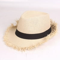 Cocopeaunts Sun Hat Men Summer Anti Jazz Hat Solid Color Dishing Straw Hat Outdoor Travel Sunhat