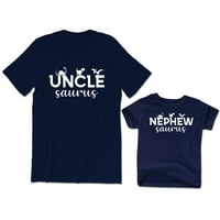 Чичо Саурус Мъжки тениска Динозавър Графичен тройник племенник Саур Деца Млада на ризата