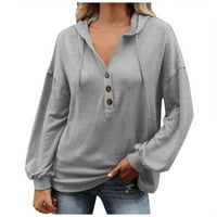 njshnmn дамски върхове суичър за прочистване на дълъг ръкав за жени с дълъг ръкав пуловер ризи